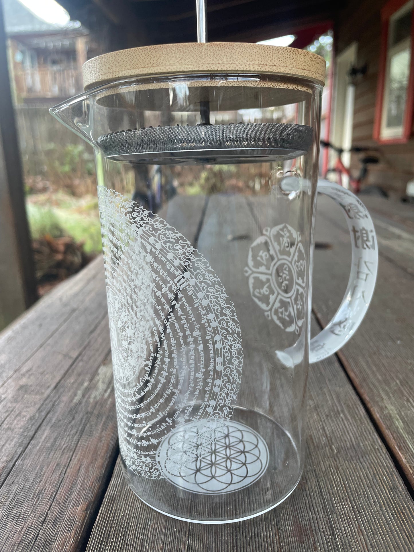 Namgyalma Mantra 1000ml Clear French Coffee Press
