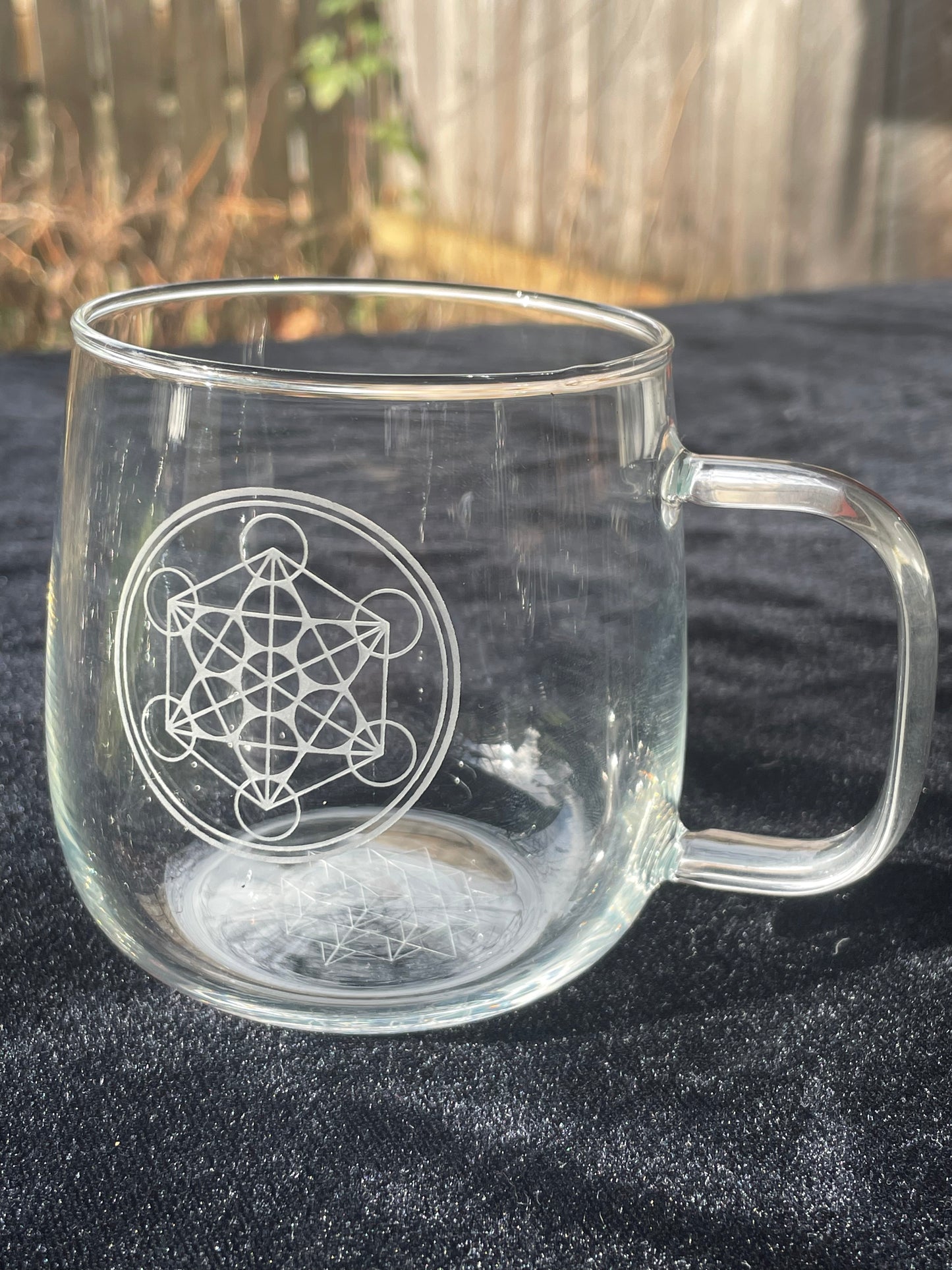 Metatrons cube 500ml glass mug  | Sacred Geometry Drinkware